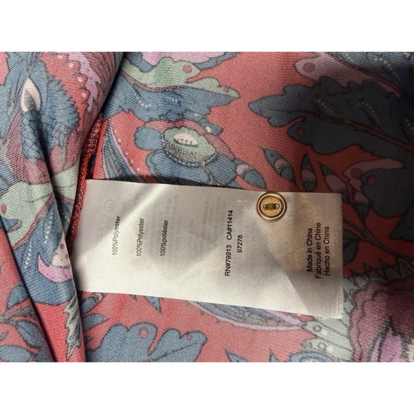 Motherhood Maternity Red Floral Button‎ Down Blouse Long Slv 100% Polyester Sz M - Picture 2 of 3